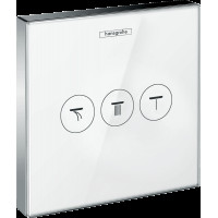 Смеситель для душа Hansgrohe Переключатель ShowerSelect Glass на 3 клавиши, хром/белый (15736400)