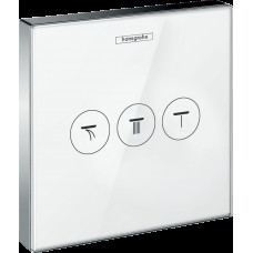 Змішувач для душу Hansgrohe Перемикач ShowerSelect Glass на 3 клавіші, хром/білий (15736400)