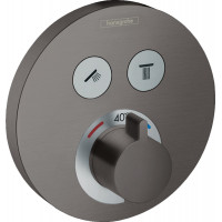 Змішувач для душу Hansgrohe Термостат прихованого монтажу ShowerSelect S на 2 клавіші, чорний хром (15743340)