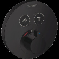 Змішувач для душу Hansgrohe Термостат прихованого монтажу ShowerSelect S на 2 клавіші, чорний (15743670)