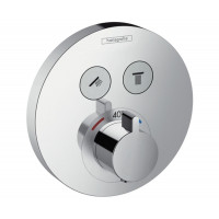 Змішувач для душу Hansgrohe Термостат прихованого монтажу ShowerSelect S на 2 клавіші, хром (15743000)