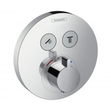 Змішувач для душу Hansgrohe Термостат прихованого монтажу ShowerSelect S на 2 клавіші, хром (15743000)