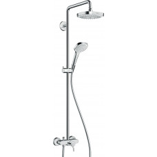Душевая система Hansgrohe Croma Select E 180 2jet Showerpipe со смесителем, хром/белый (27258400)
