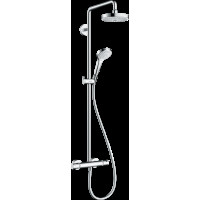 Душевая система Hansgrohe Croma Select S 180 2jet Showerpipe EcoSmart с термостатом, 9 л/мин, White/Chrome (27254400), хром/белый (27254400)