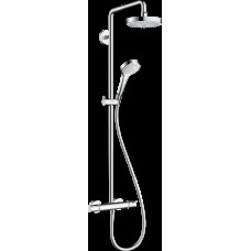 Душевая система Hansgrohe Croma Select S 180 2jet Showerpipe EcoSmart с термостатом, 9 л/мин, White/Chrome (27254400), хром/белый (27254400)