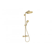 Душова система Hansgrohe Croma Select S 280 1jet Showerpipe EcoSmart з термостатом, золотий (26891990)