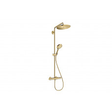Душевая система Hansgrohe Croma Select S 280 1jet Showerpipe EcoSmart с термостатом, золотой (26891990)