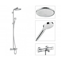 Душова система Hansgrohe Crometta S Showerpipe 240 1jet для ванни з термостатом, хром (27320000)