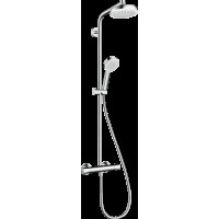 Душова система Hansgrohe Crometta Showerpipe 160 1jet з термостатом, хром/білий (27264400)