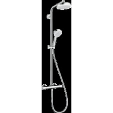 Душевая система Hansgrohe Crometta Showerpipe 160 1jet с термостатом, хром/белый (27264400)