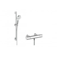 Душевая система Hansgrohe Комплект: душевой набор Crometta Vario 0,65 и термостат Ecostat 1001CL, хром/белый (27812400)