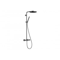 Душевая система Hansgrohe Pulsify S Puro Showerpipe 260 1jet EcoSmart с Ecostat Fine, Brushed Black, черный хром (24223340)