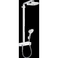 Душова система Hansgrohe Raindance Select E 300 2jet ST з термостатом, Showerpipe EcoSmart,9 л/хв, хром/білий (27283400)