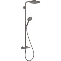Душевая система Hansgrohe Raindance S 240 Showerpipe PowderRain 1jetP с термостатом, черный хром (27633340)