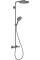 Душевая система Hansgrohe Raindance S 240 Showerpipe PowderRain 1jetP с термостатом, черный хром (27633340)