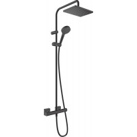 Душевая система Hansgrohe Vernis Shape Showerpipe 230 1jet EcoSmart с термостатом MattBlack, черный (26097670)