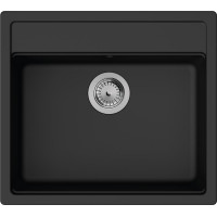 Кухонна мийка Hansgrohe S52 S520-F510, SilicaTec, 550x490 мм, чорний графіт