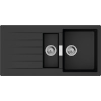 Кухонна мийка Hansgrohe S52 S520-F530, SilicaTec, 980x480 мм, чорний графіт