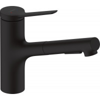 Смеситель для кухни Hansgrohe Zesis M33, с выдвижным изливом, матовый черный