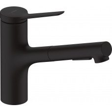 Смеситель для кухни Hansgrohe Zesis M33, с выдвижным изливом, матовый черный