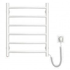 Полотенцесушитель электрический Navin Камелия (12-007030-4860), 600x480x104 мм, с кнопкой, сталь, белый, правое подключение