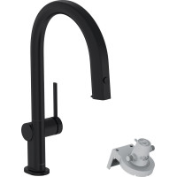 Смеситель Aqittura M91 FilterSystem 210 1jet pull-out Sbox кухонный, Matt Black (76826670)