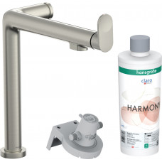 Смеситель Aqittura M91 FilterSystem 240 1jet кухонный сет с Harmony, Stainless Steel Finish (76802800)