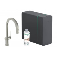 Смеситель Aqittura M91 SodaSystem 210, 1jet, pull-out, Sbox, кухонный сет, Stainless Steel (76836800)