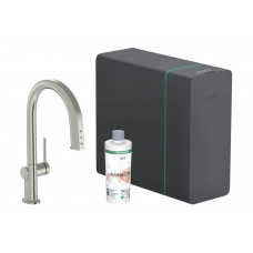 Смеситель Aqittura M91 SodaSystem 210, 1jet, pull-out, Sbox, кухонный сет, Stainless Steel (76836800)
