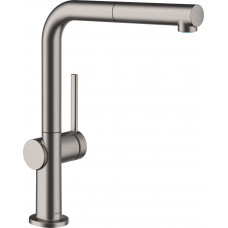 Смеситель Hansgrohe Talis 270 1jet кухонный с выдвижным изливом Sbox, черный хром шлифованный (72809340)