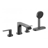 Смеситель Hansgrohe Vivenis врезной на край ванны 4 отв с sBox, черный хром шлифованный (75444340)
