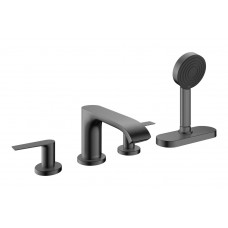 Смеситель Hansgrohe Vivenis врезной на край ванны 4 отв с sBox, черный хром шлифованный (75444340)