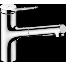 Смеситель Hansgrohe Zesis M33 150 2jet кухонный с выдвижным изливом, ECO, хром (74810000)