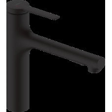 Смеситель Hansgrohe Zesis M33 160 2jet кухонный с выдвижным изливом, черный матовый (74801670)