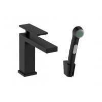 Змішувач Hansgrohe Tecturis E 110 для умивальника з гігієнічною лійкою, чорний матовий (73210670)