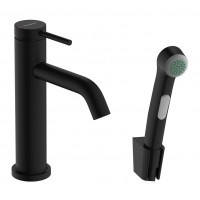 Смеситель Hansgrohe Tecturis S 110 для раковины с гигиенической лейкой, черный матовый (73211670)