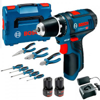 Шуруповерт Набір акумуляторного інструменту Bosch Professional GSR 12V-15 2х2А·год