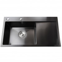 Мойка кухонная с полкой 3mm 780х430 Графит 7843HG Mira