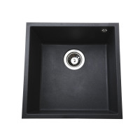 Гранитная мойка Globus Lux AMMER чорный металiк  440 х 440 мм - А0001