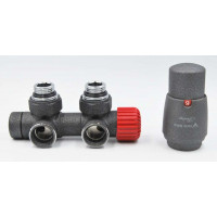 Комплект термостатический 50mm Vario Term TWINS правый, графит структура (TSGS0205CFK/P)