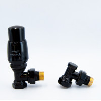 Комплект термостатический Vario Term, ELEGANT, угловой, глянцевый черный, ELGS0213C/FK
