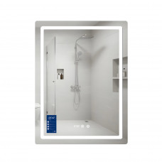 Зеркало Qtap Mideya (MI2) 600х800 с часами, с LED-подсветкой Touch, с антизапотеванием, диммером, рег. яркости QTMID60080049627