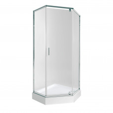 Набор Qtap душевая кабина Scorpio CRM10995-AC6 Clear 2120x900x900 мм + поддон Diamond 309912 90x90x12 см с сифоном