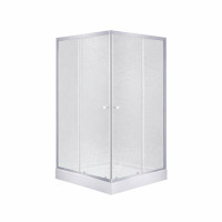 Набір Lidz душова кабіна Wawel SC80x80.SAT.LOW.FR, скло Frost 4 мм + піддон Mazur