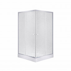 Набор Lidz душевая кабина Wawel SC80x80.SAT.LOW.FR, стекло Frost 4 мм + поддон Mazur
