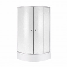 Lidz Latwa SC90x90.SAT.MID.FR Душевая кабина полукруглая, стекло Frost 4 мм + Lidz Душевой поддон KAPIELKA ST90x90x26, с панелью