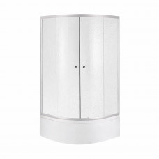 Lidz Latwa SC90x90.SAT.HIGH.FR Душевая кабина полукруглая, стекло Frost 4 мм + Lidz Душевой поддон KAPIELKA ST90x90x41, с панелью