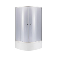 Lidz Latwa SC80x80.SAT.HIGH.GR Душевая кабина полукруглая, стекло тон. 4 мм + Lidz Душевой поддон KAPIELKA ST80x80x41, с панелью
