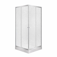 Lidz Wawel SC80x80.SAT.LOW.FR Душова кабіна квадратна, скло Frost 4 мм + Lidz Душовий піддон KAPIELKA ST80x80х14