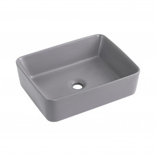 Раковина для ванной Раковина накладная Qtap Tern 480x370x135 мм, Stone grey, прямоугольная, с донным клапаном QT17116069SG